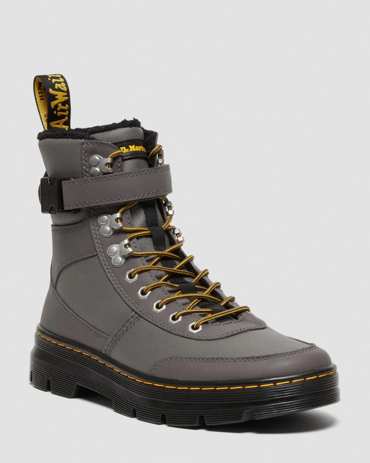 Dr. Martens Boots Utilitaires Combs Tech Doublées De Fourrure Synthétique Gris acier — Grove+Coated Canvas Best Sale