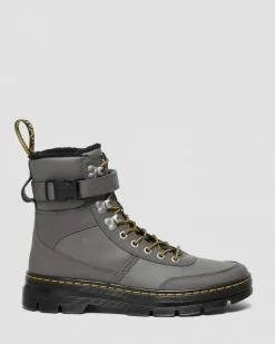 Dr. Martens Boots Utilitaires Combs Tech Doublées De Fourrure Synthétique Gris acier — Grove+Coated Canvas Best Sale