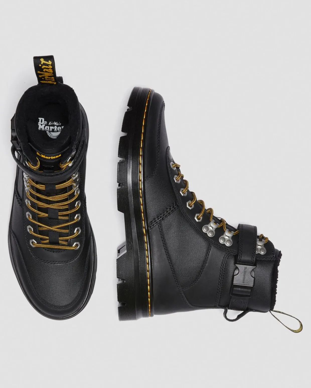 Dr. Martens Boots Utilitaires Combs Tech Doublées De Fourrure Synthétique Noir — Grove+Coated Canvas Clearance
