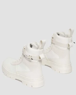 Dr. Martens Boots Utilitaires Combs Tech En Poly Et En Daim Off White+Natural — Poly Ripstop + Eh Suede + Ajax New