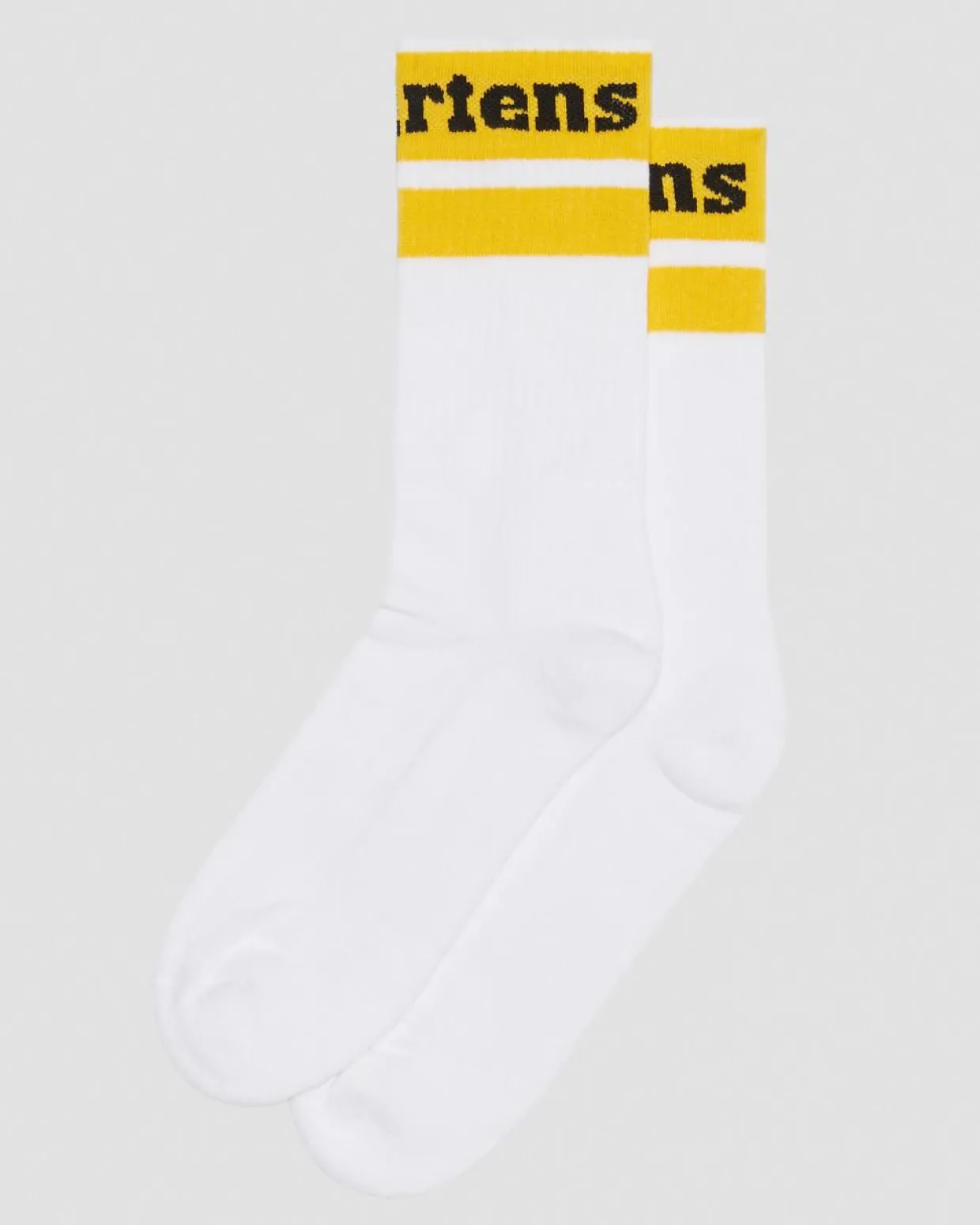 Dr. Martens Chaussettes Athletic Logo En Coton Biologique Mélangé Blanc+Jaune — Cotton Blend Hot