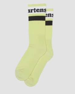 Dr. Martens Chaussettes Athletic Logo En Coton Biologique Mélangé Lime Green — Cotton Blend Cheap