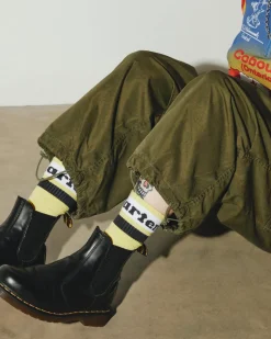 Dr. Martens Chaussettes Athletic Logo En Coton Biologique Mélangé Lime Green — Cotton Blend Cheap