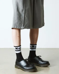 Dr. Martens Chaussettes Athletic Logo En Coton Biologique Mélangé Noir+Blanc — Cotton Blend Fashion