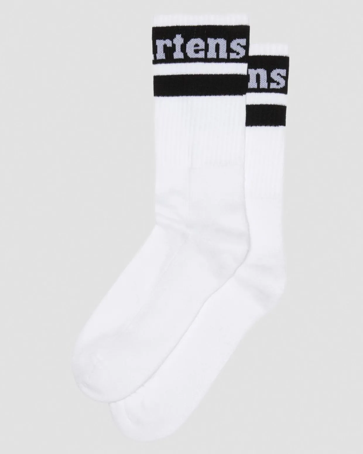 Dr. Martens Chaussettes Athletic Logo En Coton Biologique Mélangé Blanc+Noir — Cotton Blend Best