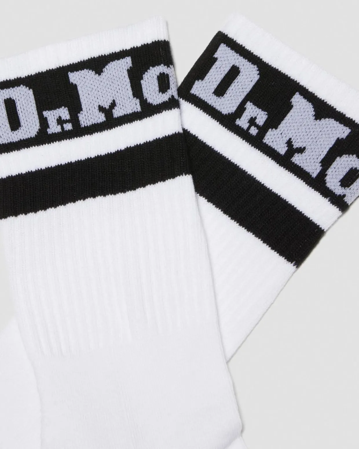 Dr. Martens Chaussettes Athletic Logo En Coton Biologique Mélangé Blanc+Noir — Cotton Blend Best