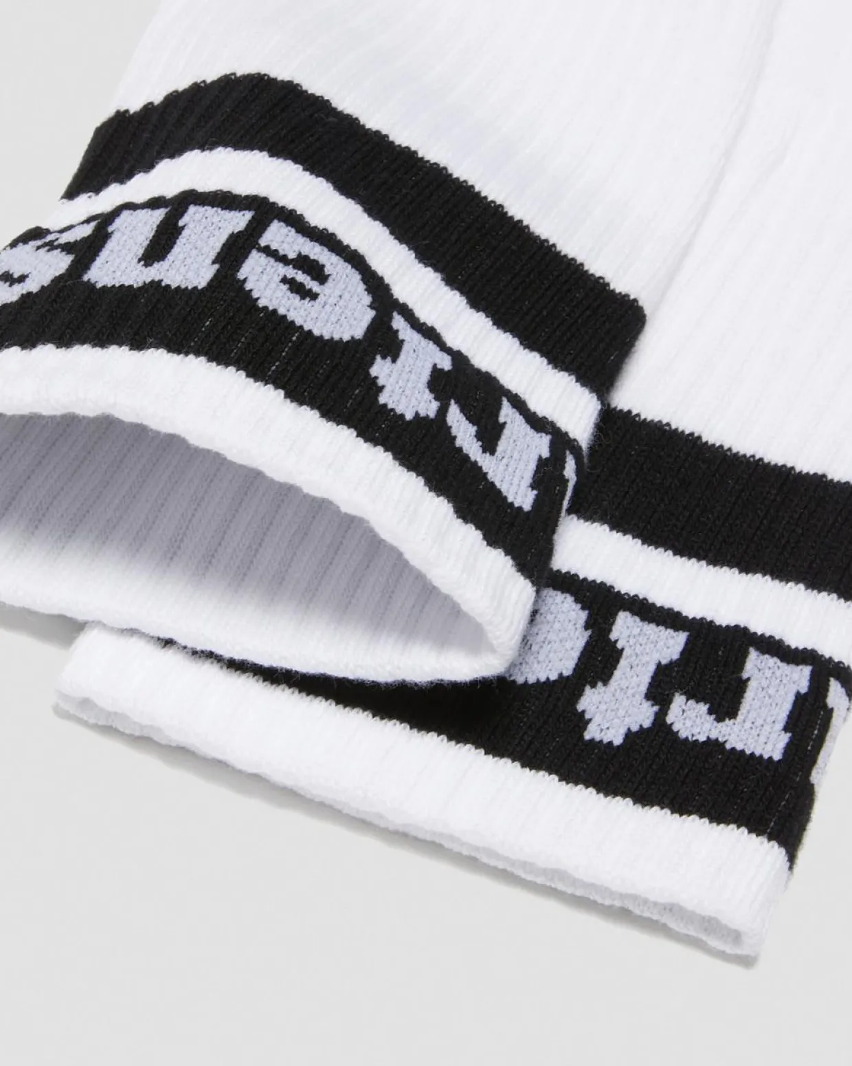 Dr. Martens Chaussettes Athletic Logo En Coton Biologique Mélangé Blanc+Noir — Cotton Blend Best