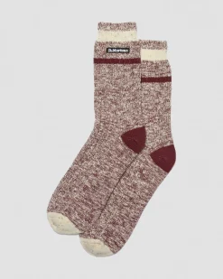Dr. Martens Chaussettes Chinées En Coton Biologique Rouge Oxblood — Cotton Blend Clearance
