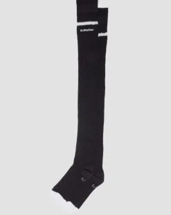 Dr. Martens Chaussettes Chinées Longues En Coton Biologique Mélangé Noir — Organic Cotton Blend Sale