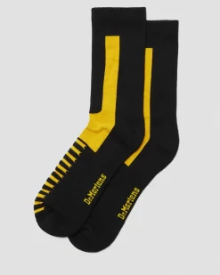 Dr. Martens Chaussettes Double Doc En Coton Mélangé Noir+Jaune — Cotton Blend Store