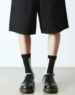 Dr. Martens Chaussettes Double Doc En Coton Mélangé Noir+Blanc — Cotton Blend Hot