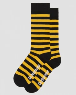Dr. Martens Chaussettes En Coton Mélangé à Fines Rayures Jaune+Noir — Cotton Blend Online