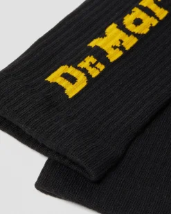 Dr. Martens Chaussettes Vertical Logo En Coton Mélangé Noir — Organic Cotton Blend Discount