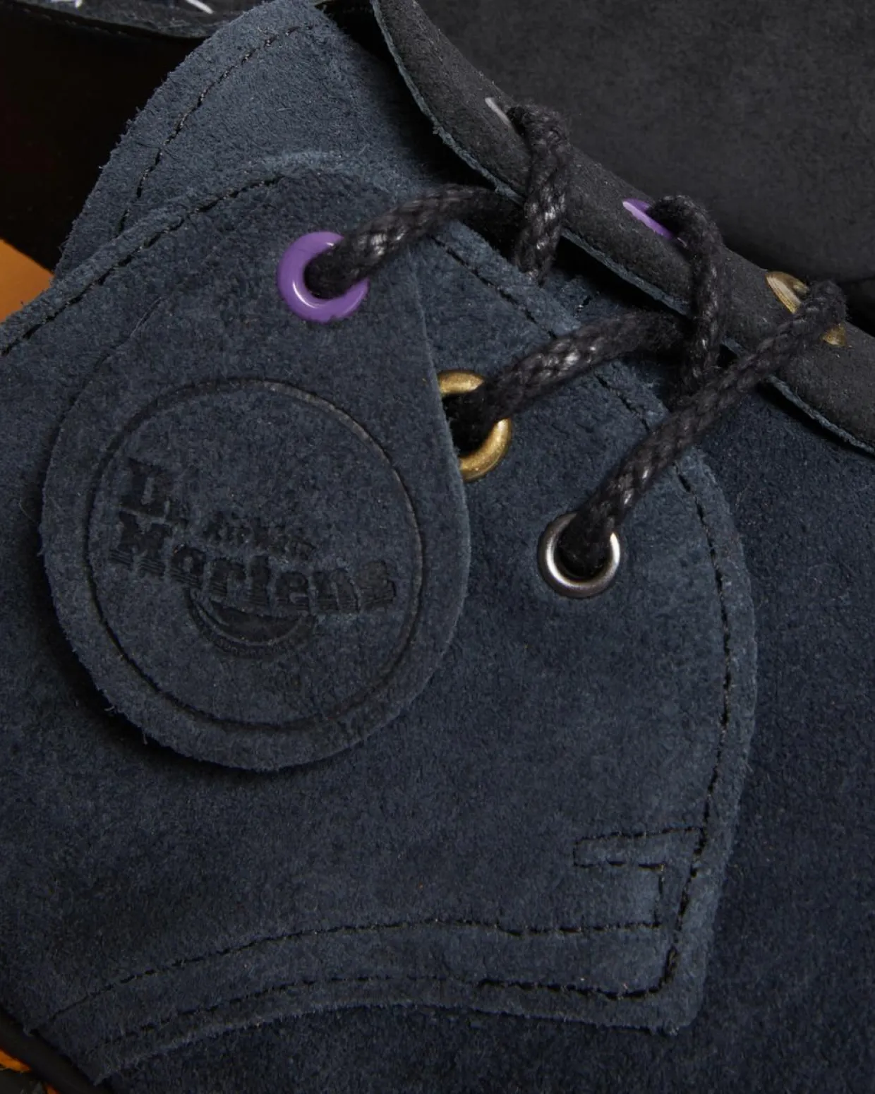 Dr. Martens Chaussures 1461 Deadstock En Cuir Noir+Indigo+Noir — Quilon + Suede Outlet