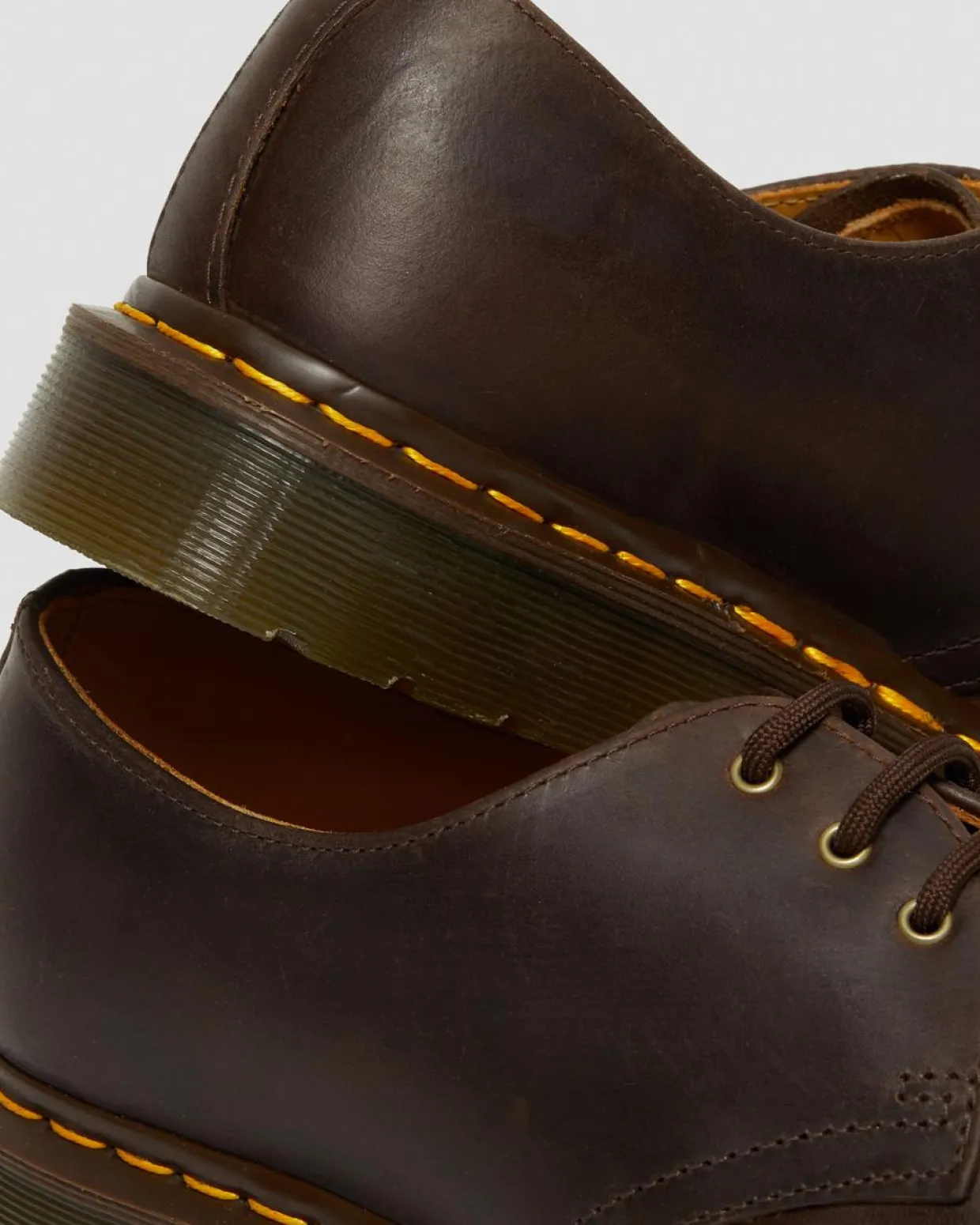 Dr. Martens Chaussures 1461 En Cuir Crazy Horse Marron — Crazy Horse Hot