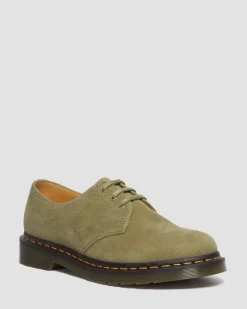 Dr. Martens Chaussures 1461 En Cuir Tumbled Nubuck Muted Olive — Tumbled Nubuck Fashion