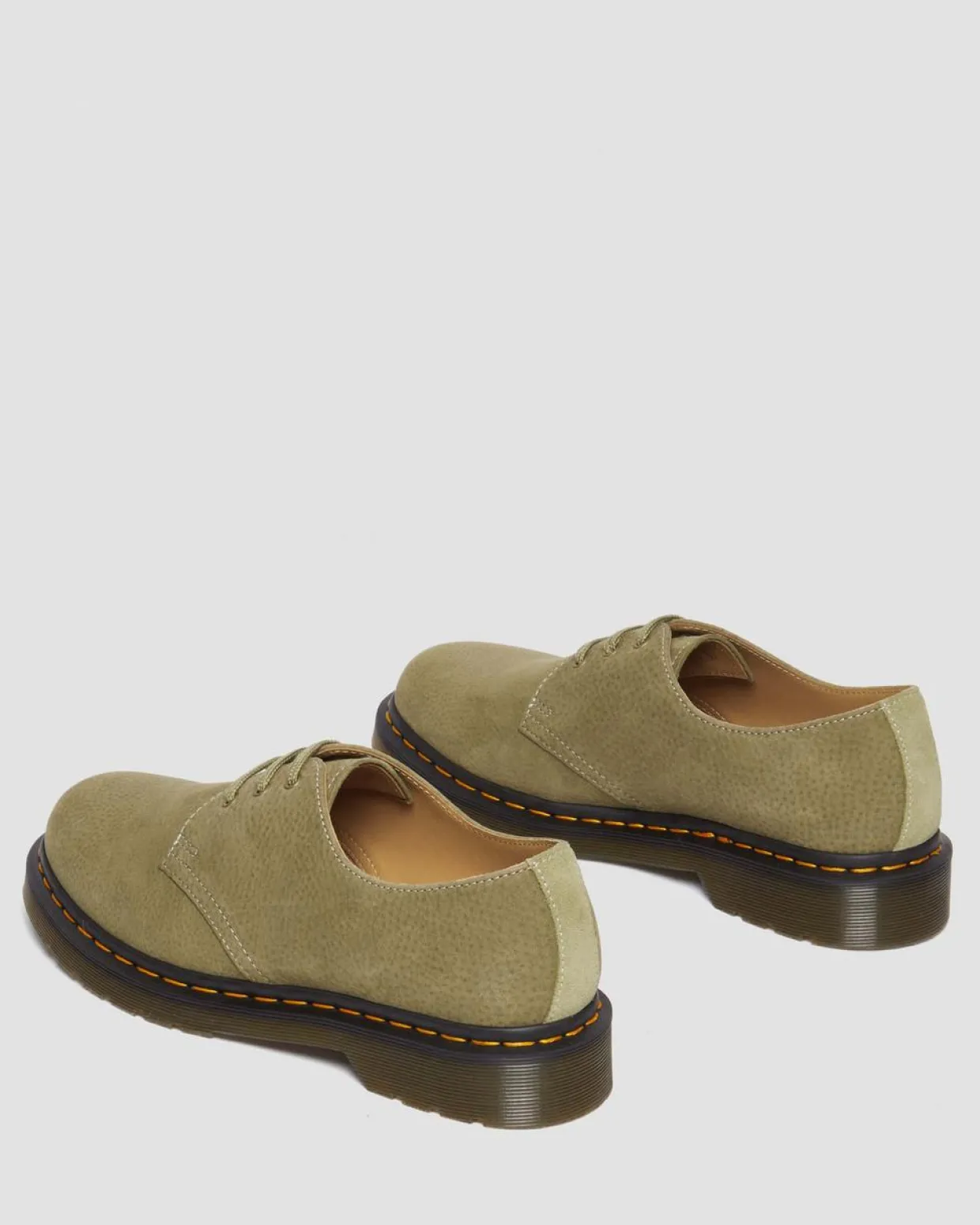 Dr. Martens Chaussures 1461 En Cuir Tumbled Nubuck Muted Olive — Tumbled Nubuck Fashion
