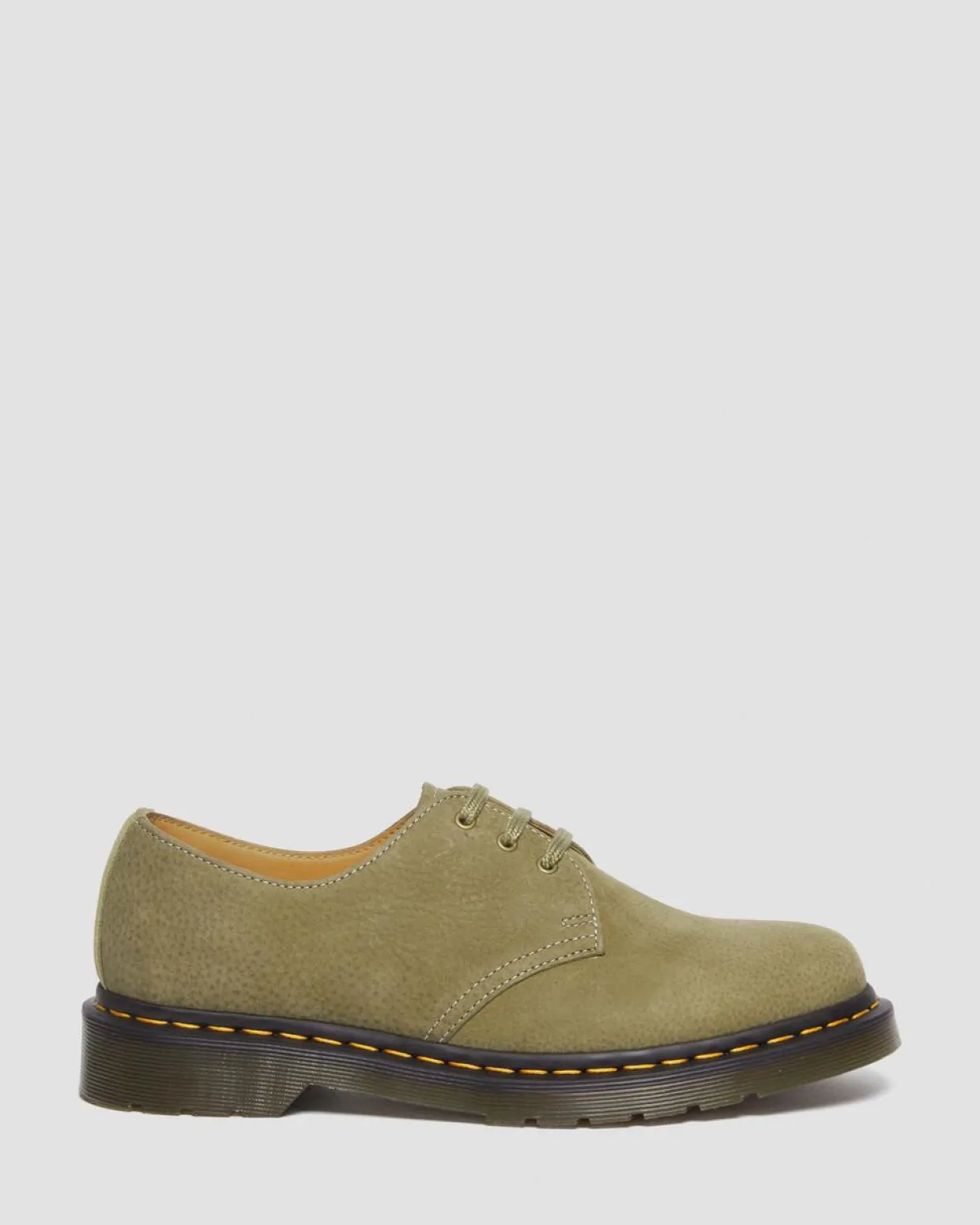 Dr. Martens Chaussures 1461 En Cuir Tumbled Nubuck Muted Olive — Tumbled Nubuck Fashion