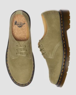 Dr. Martens Chaussures 1461 En Cuir Tumbled Nubuck Muted Olive — Tumbled Nubuck Fashion