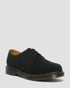 Dr. Martens Chaussures 1461 En Daim Noir — E.H.Suede Fashion