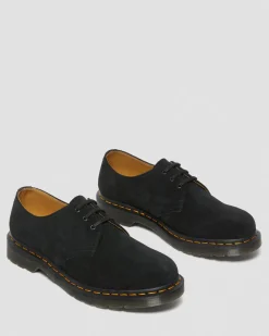 Dr. Martens Chaussures 1461 En Daim Noir — E.H.Suede Fashion