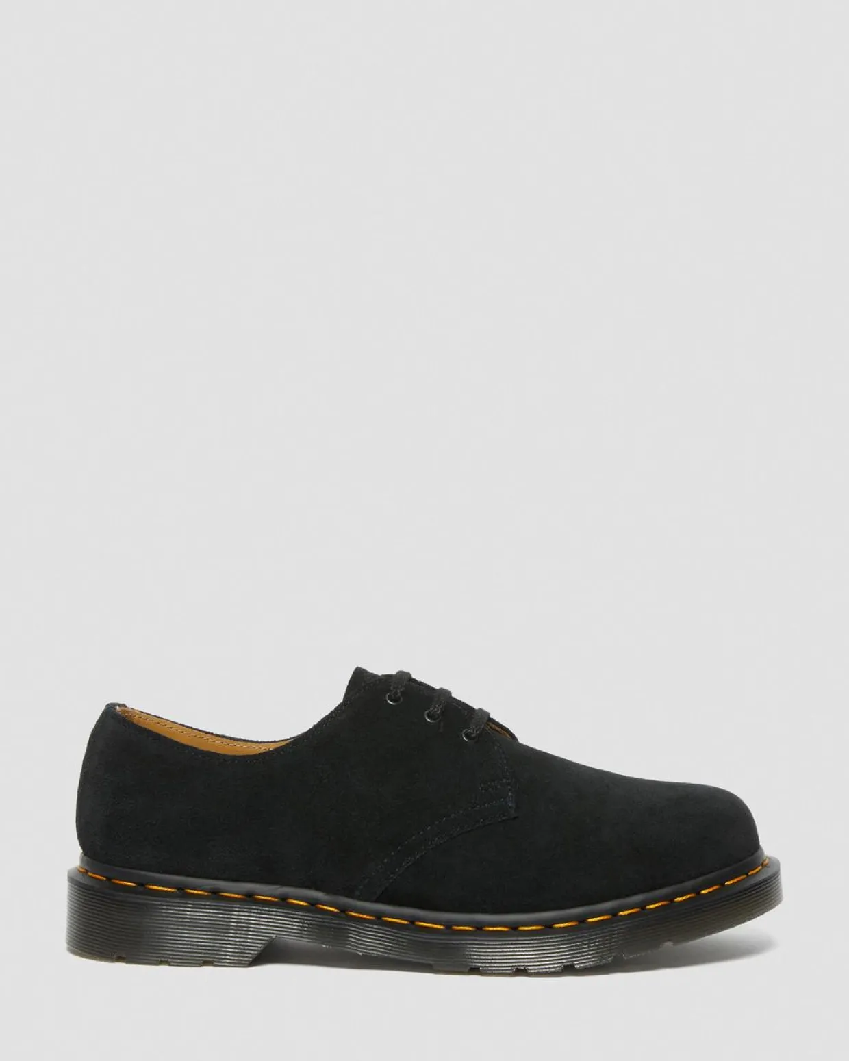 Dr. Martens Chaussures 1461 En Daim Noir — E.H.Suede Fashion