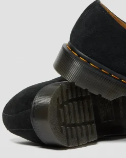 Dr. Martens Chaussures 1461 En Daim Noir — E.H.Suede Fashion