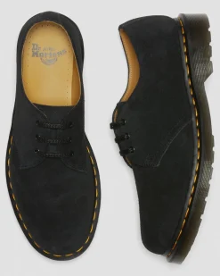 Dr. Martens Chaussures 1461 En Daim Noir — E.H.Suede Fashion
