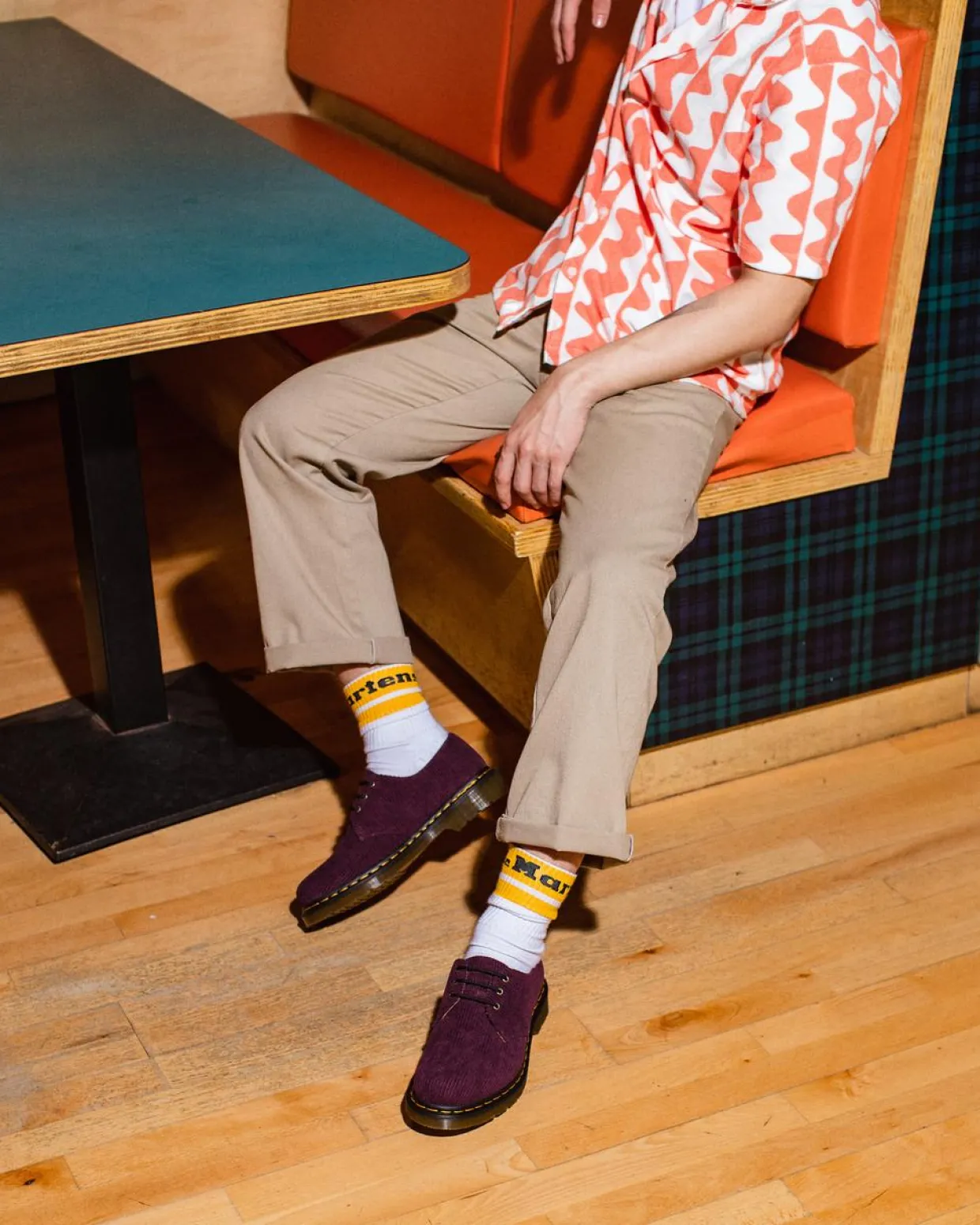 Dr. Martens Chaussures 1461 En Velours Côtelé Rouge Oxblood — Duchess Corduroy Shop