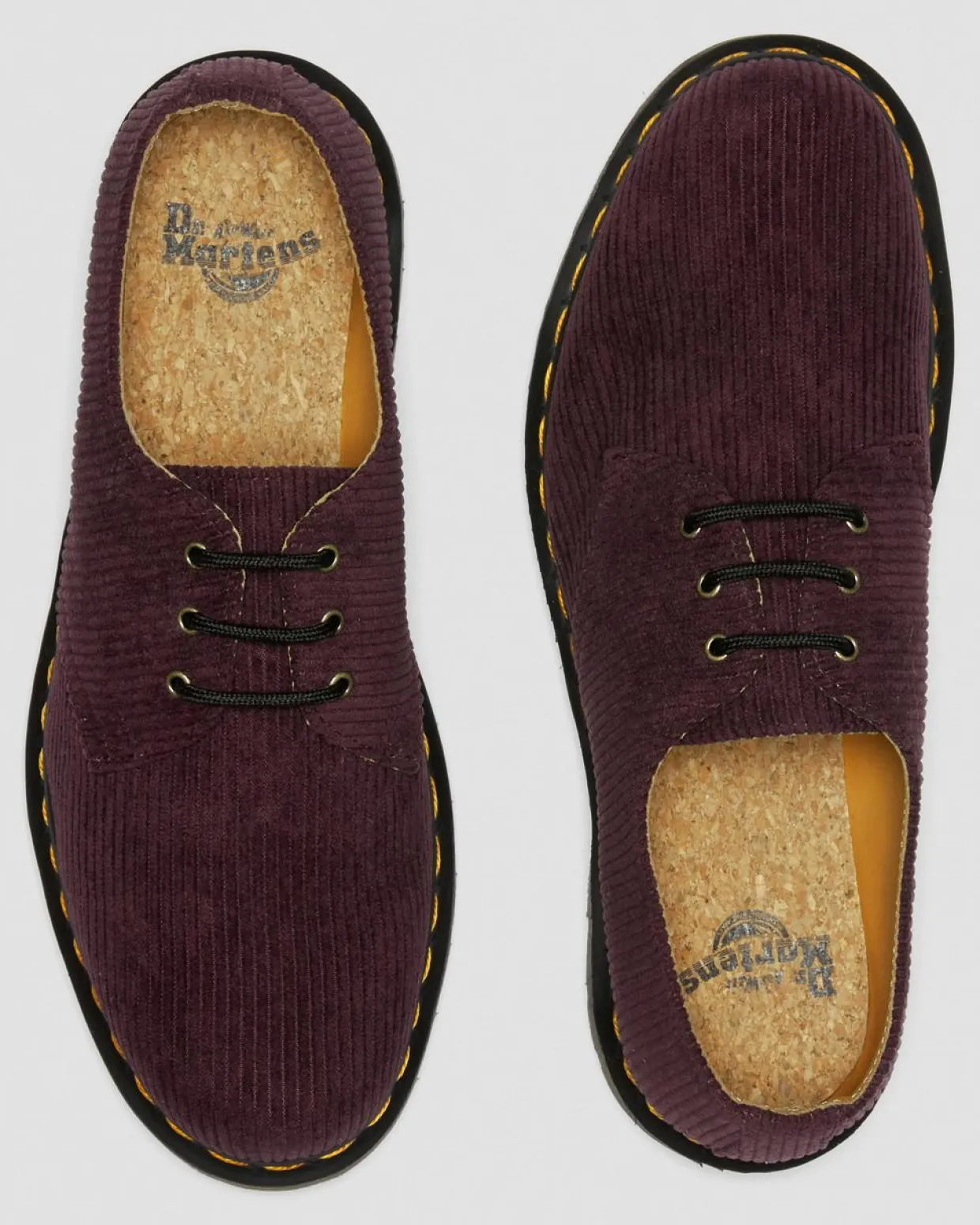 Dr. Martens Chaussures 1461 En Velours Côtelé Rouge Oxblood — Duchess Corduroy Shop