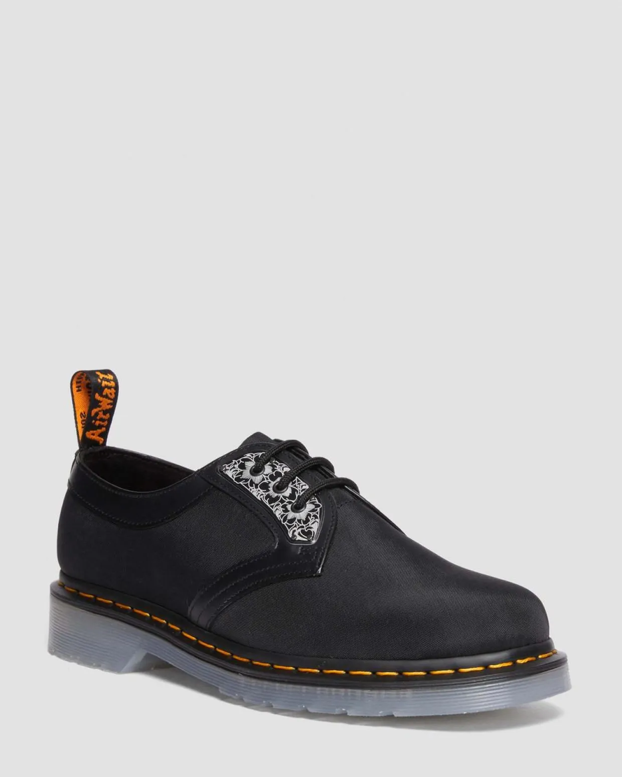 Dr. Martens Chaussures 1461 King Nerd En Cuir Noir — Smooth Leather And Cyclone Nylon New