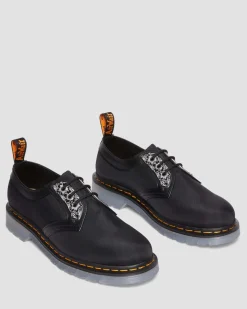 Dr. Martens Chaussures 1461 King Nerd En Cuir Noir — Smooth Leather And Cyclone Nylon New