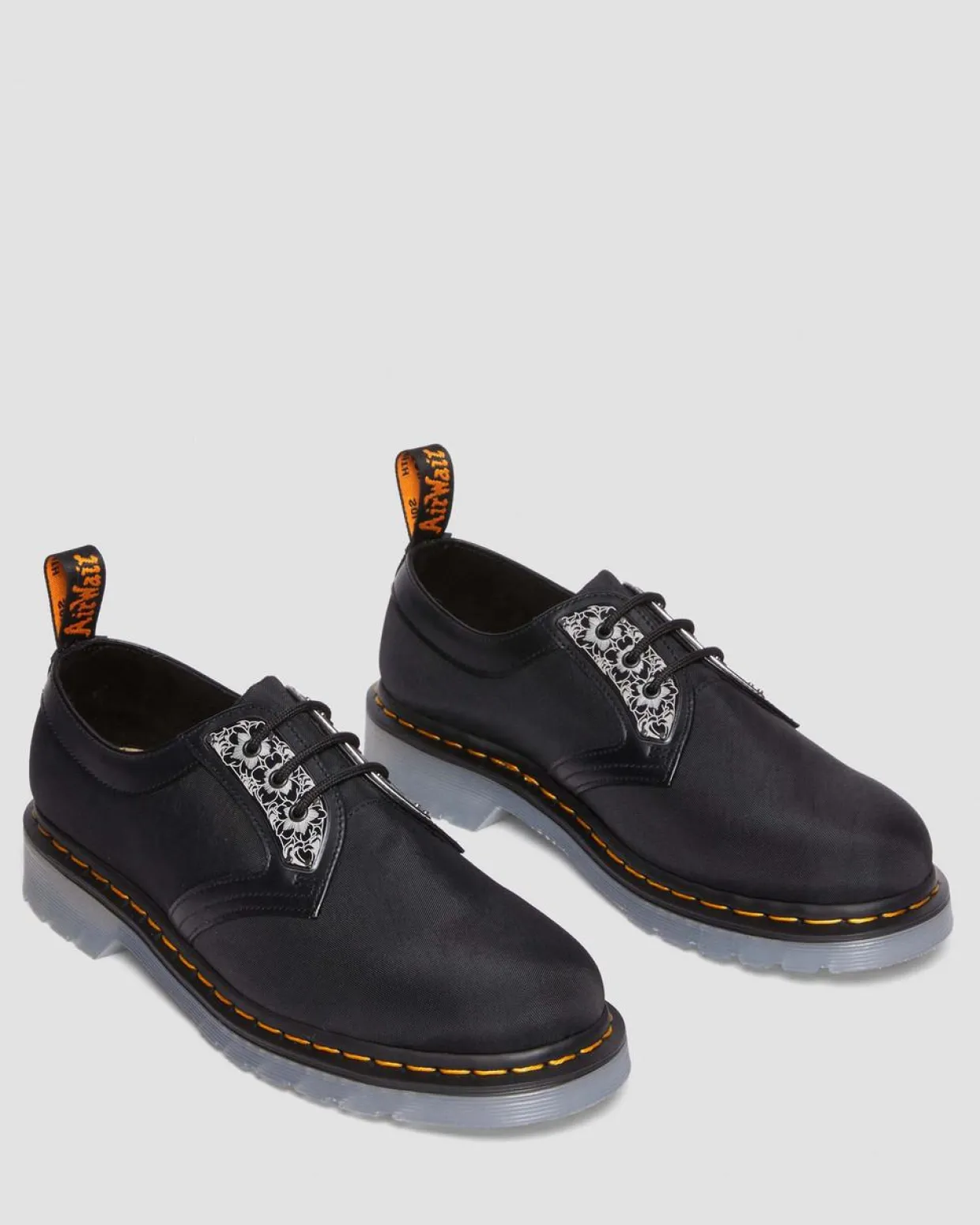 Dr. Martens Chaussures 1461 King Nerd En Cuir Noir — Smooth Leather And Cyclone Nylon New