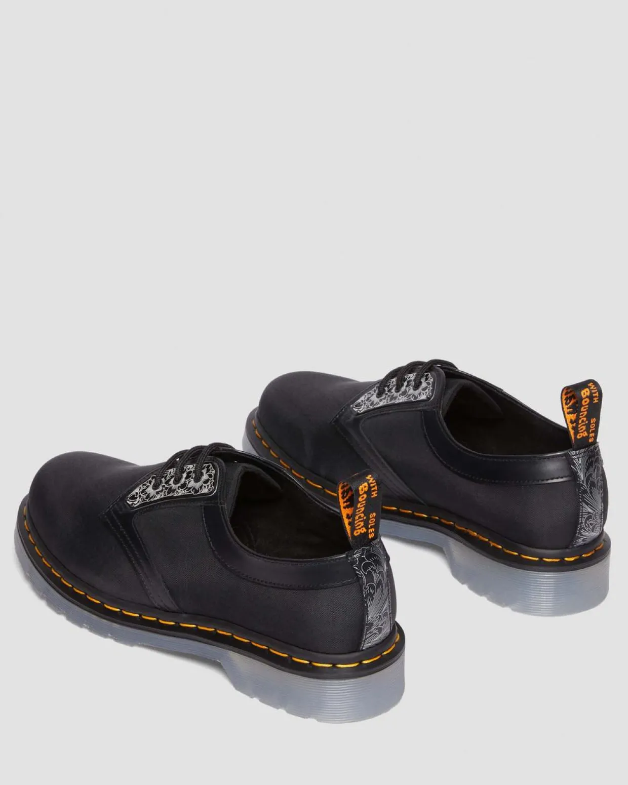 Dr. Martens Chaussures 1461 King Nerd En Cuir Noir — Smooth Leather And Cyclone Nylon New