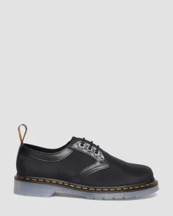 Dr. Martens Chaussures 1461 King Nerd En Cuir Noir — Smooth Leather And Cyclone Nylon New