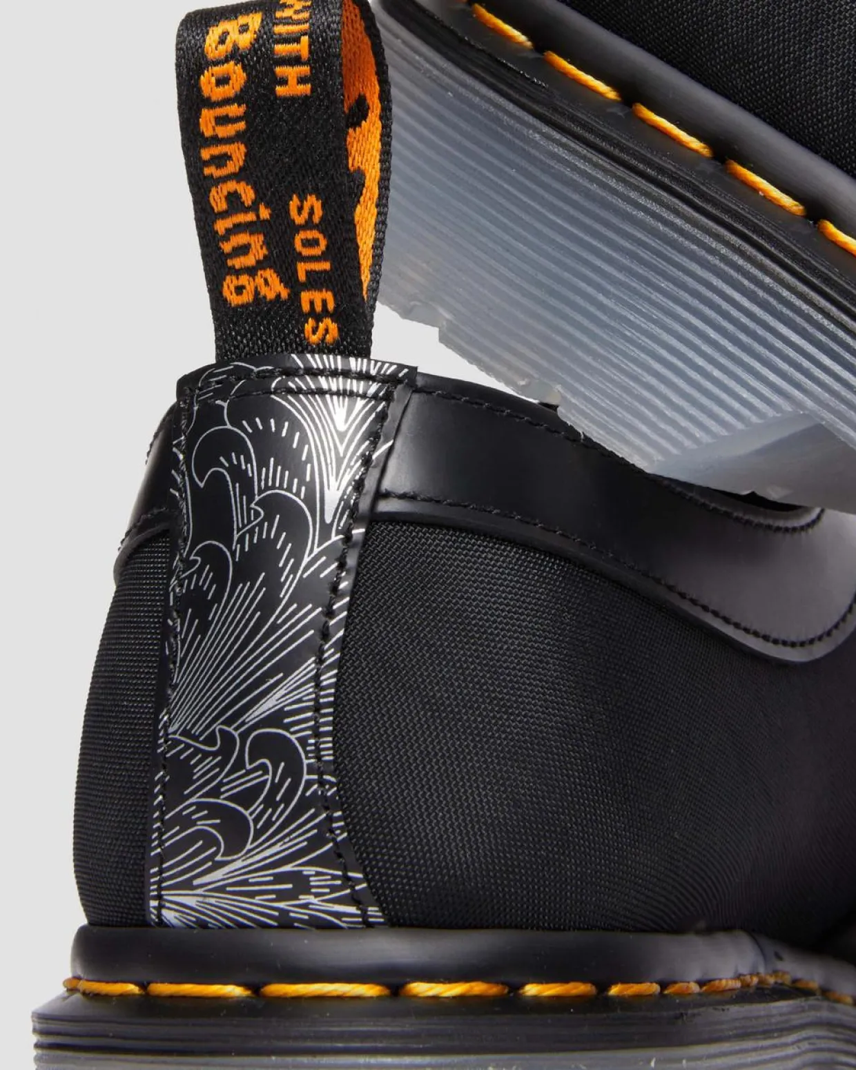 Dr. Martens Chaussures 1461 King Nerd En Cuir Noir — Smooth Leather And Cyclone Nylon New