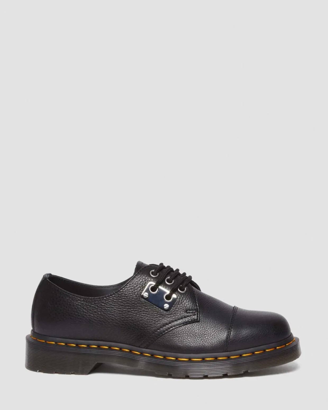 Dr. Martens Chaussures 1461 Luna En Cuir à Plaque Noir — Milled Nappa Fashion