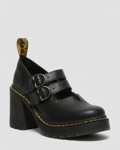 Dr. Martens Chaussures à Talons Eviee Sendal En Cuir Noir — Sendal Cheap