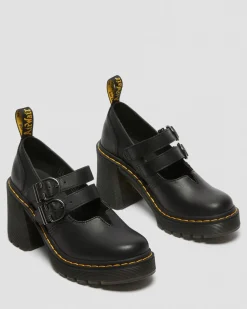 Dr. Martens Chaussures à Talons Eviee Sendal En Cuir Noir — Sendal Cheap
