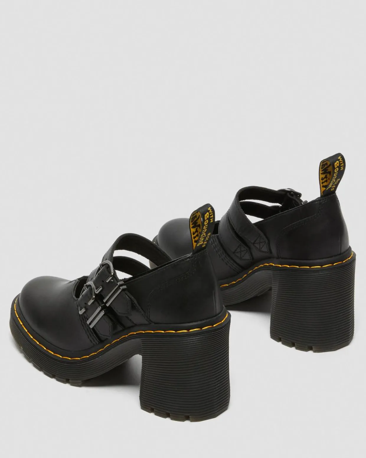 Dr. Martens Chaussures à Talons Eviee Sendal En Cuir Noir — Sendal Cheap