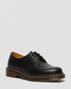 Dr. Martens Chaussures 1461 Vintage En Cuir Quilon Noir — Quilon Outlet