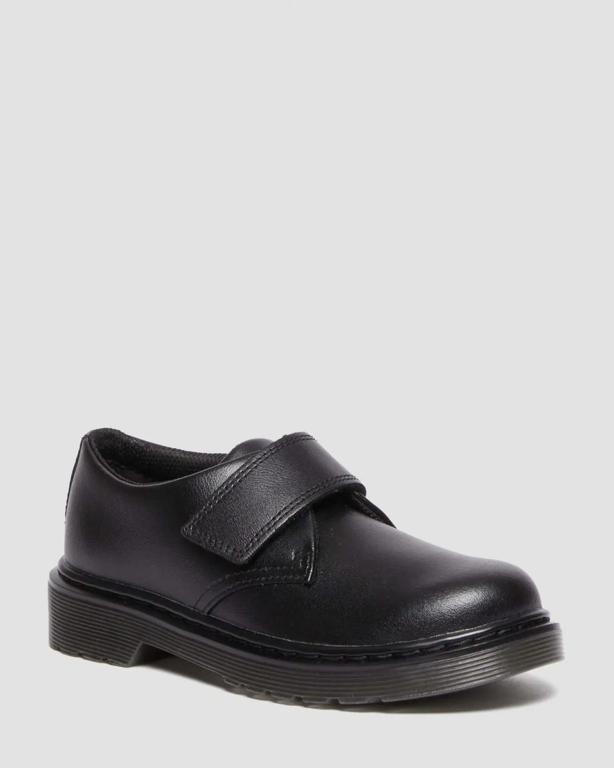 Dr. Martens Chaussures Kamron En Cuir à Brides Velcro Junior Noir — T Lamper Cheap
