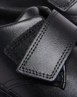 Dr. Martens Chaussures Kamron En Cuir à Brides Velcro Junior Noir — T Lamper Cheap