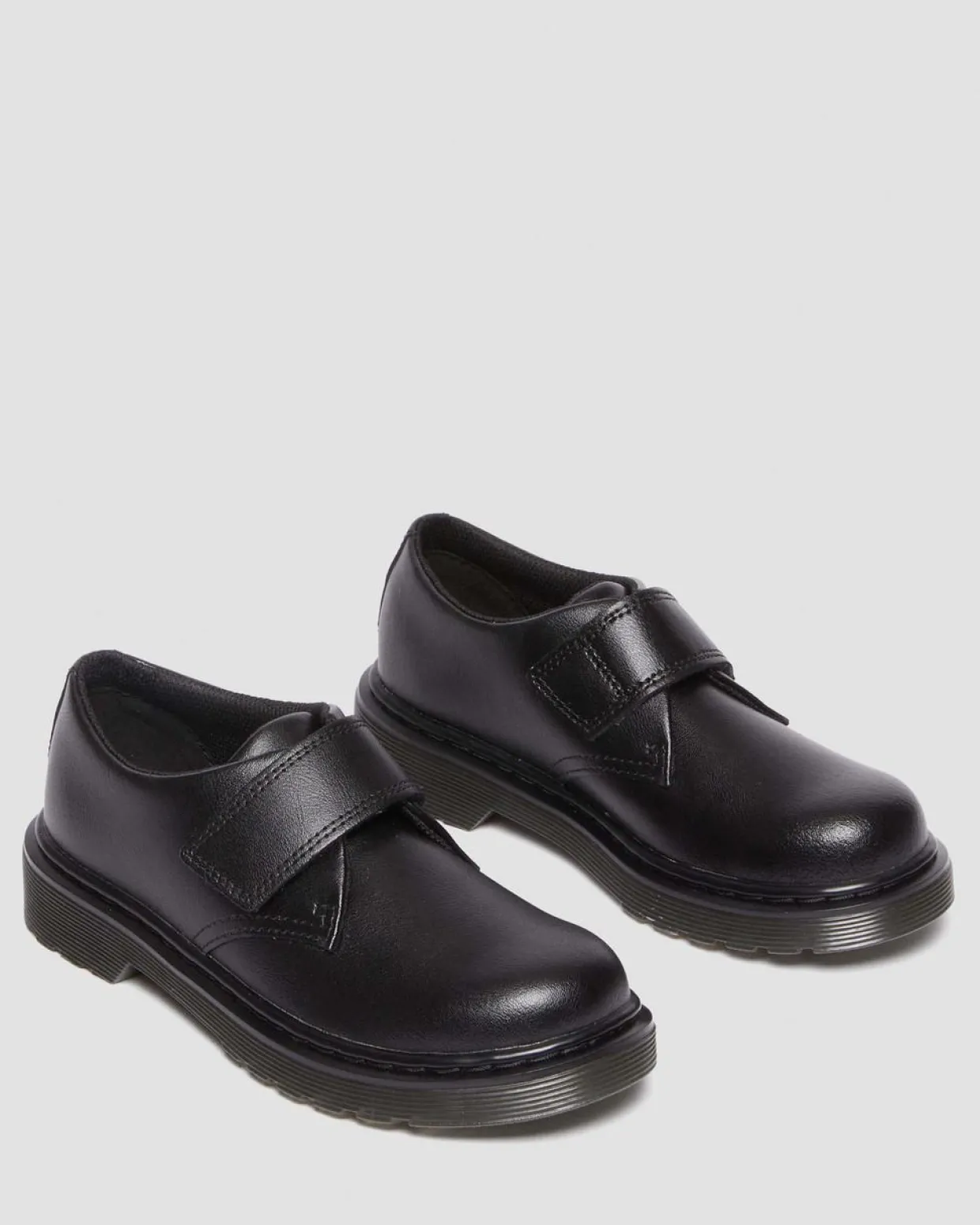 Dr. Martens Chaussures Kamron En Cuir à Brides Velcro Junior Noir — T Lamper Cheap
