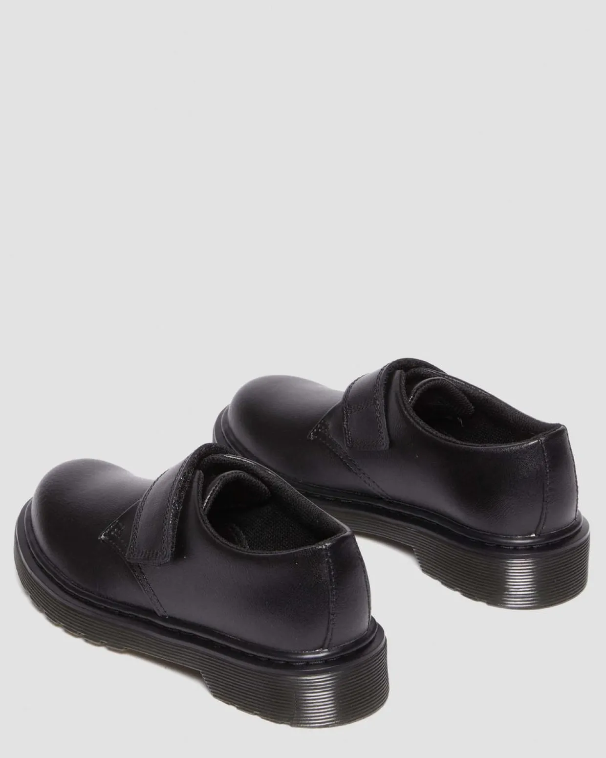 Dr. Martens Chaussures Kamron En Cuir à Brides Velcro Junior Noir — T Lamper Cheap