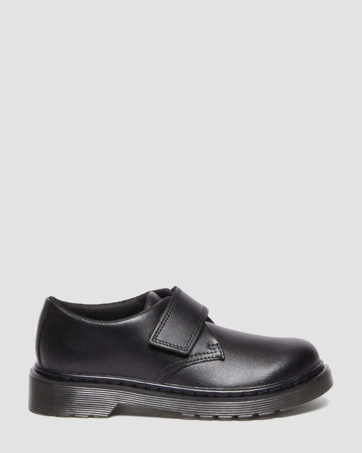 Dr. Martens Chaussures Kamron En Cuir à Brides Velcro Junior Noir — T Lamper Cheap