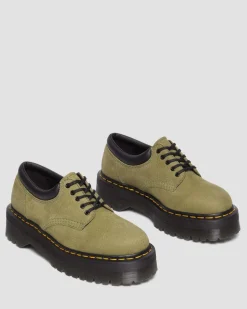 Dr. Martens Chaussures Plateformes 8053 En Cuir Tumbled Nubuck Muted Olive — Titan Shop