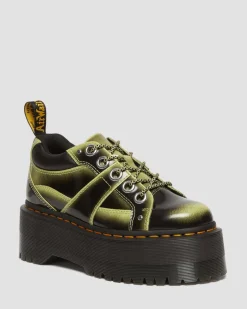 Dr. Martens Chaussures Plateformes 5 œillets Max En Cuir Effet Vieilli Lime Green — Arcadia Hot