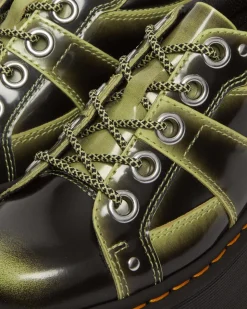 Dr. Martens Chaussures Plateformes 5 œillets Max En Cuir Effet Vieilli Lime Green — Arcadia Hot