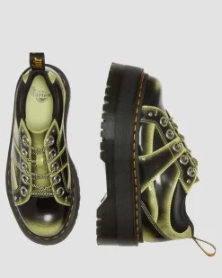 Dr. Martens Chaussures Plateformes 5 œillets Max En Cuir Effet Vieilli Lime Green — Arcadia Hot